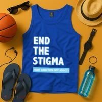 Fight Addiction Not Addicts End The Stigma Awareness Gift Tank Top thumb 4