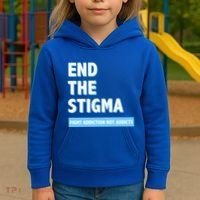 Fight Addiction Not Addicts End The Stigma Awareness Gift Kids Hoodie thumb 3