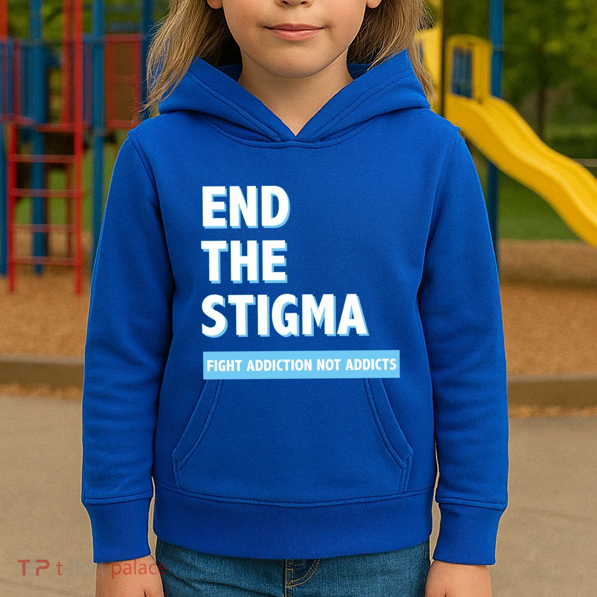 Fight Addiction Not Addicts End The Stigma Awareness Gift Kids Hoodie