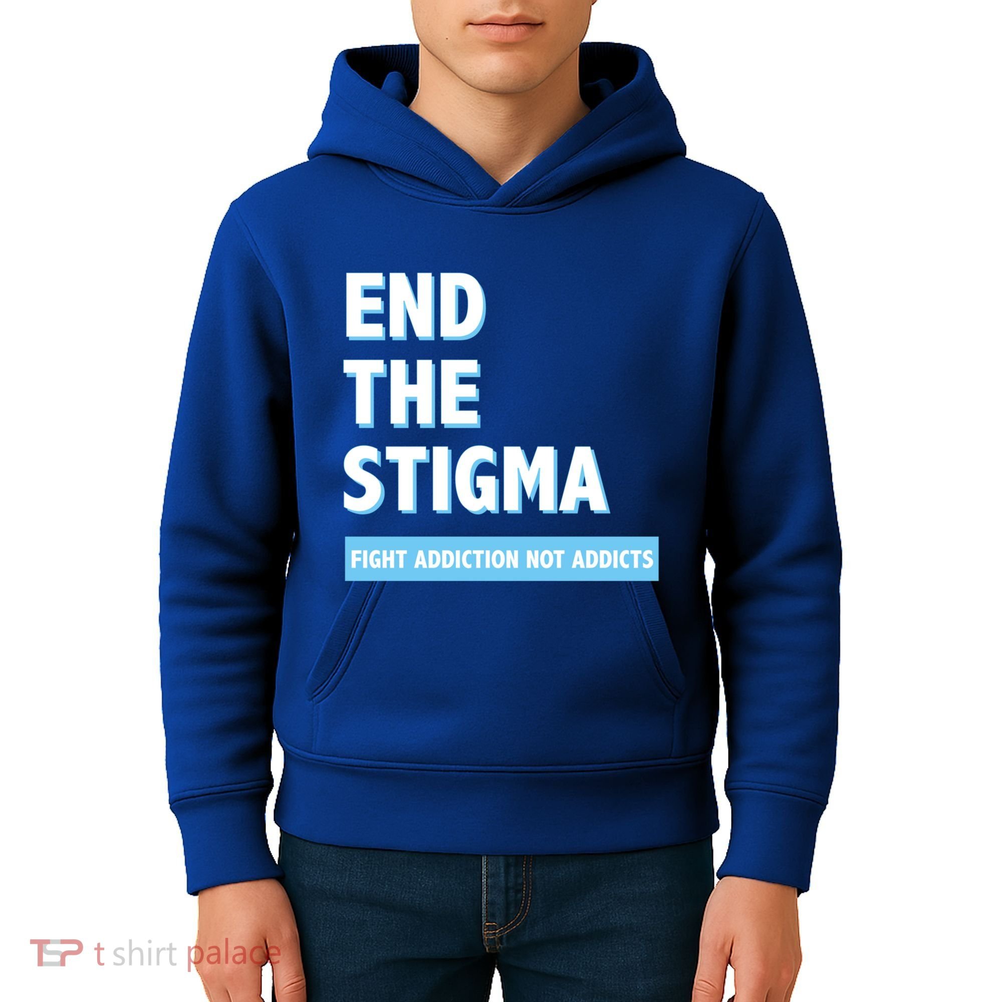 Fight Addiction Not Addicts End The Stigma Awareness Gift Kids Hoodie