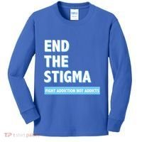 Fight Addiction Not Addicts End The Stigma Awareness Gift Kids Long Sleeve Shirt thumb 0