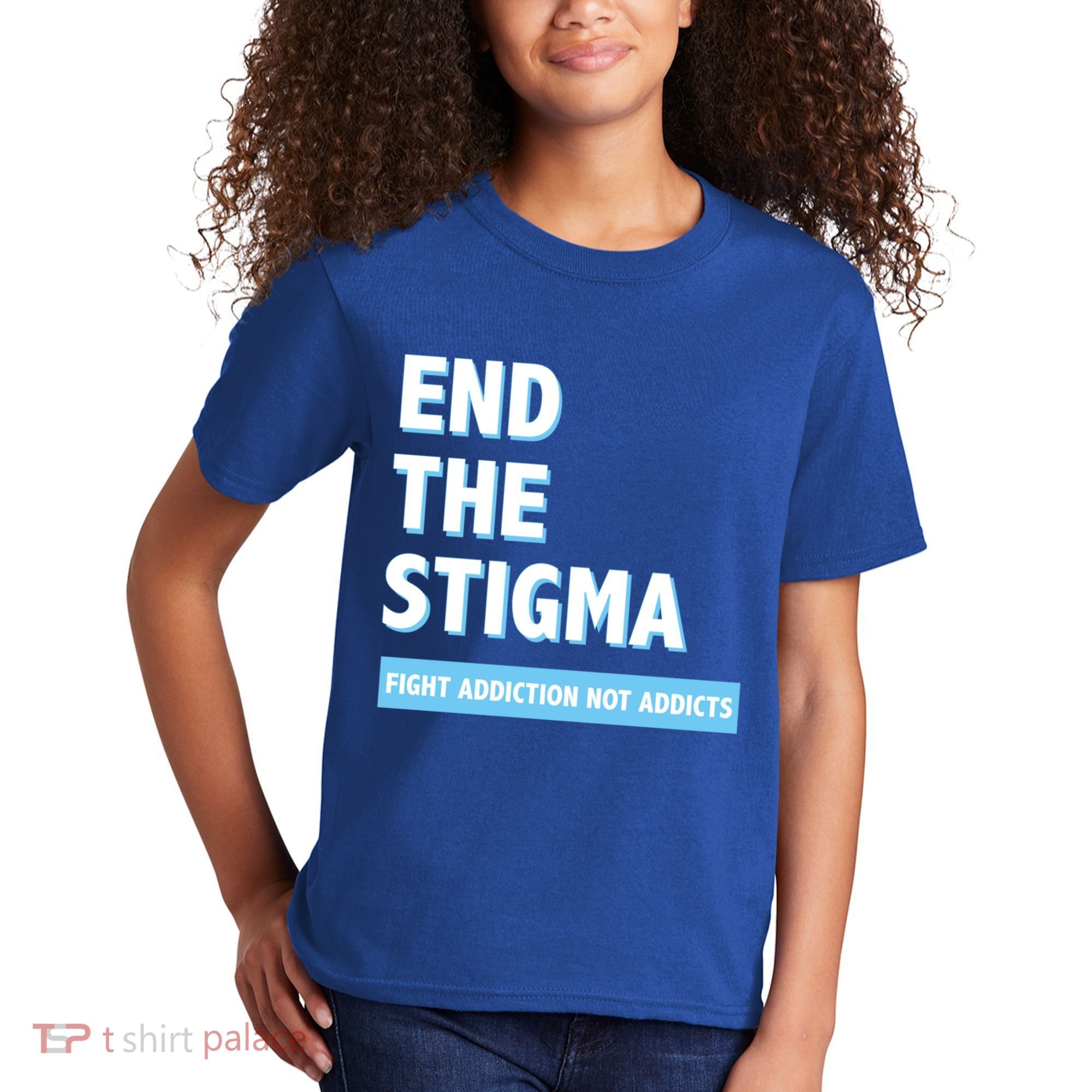 Fight Addiction Not Addicts End The Stigma Awareness Gift Kids T-Shirt