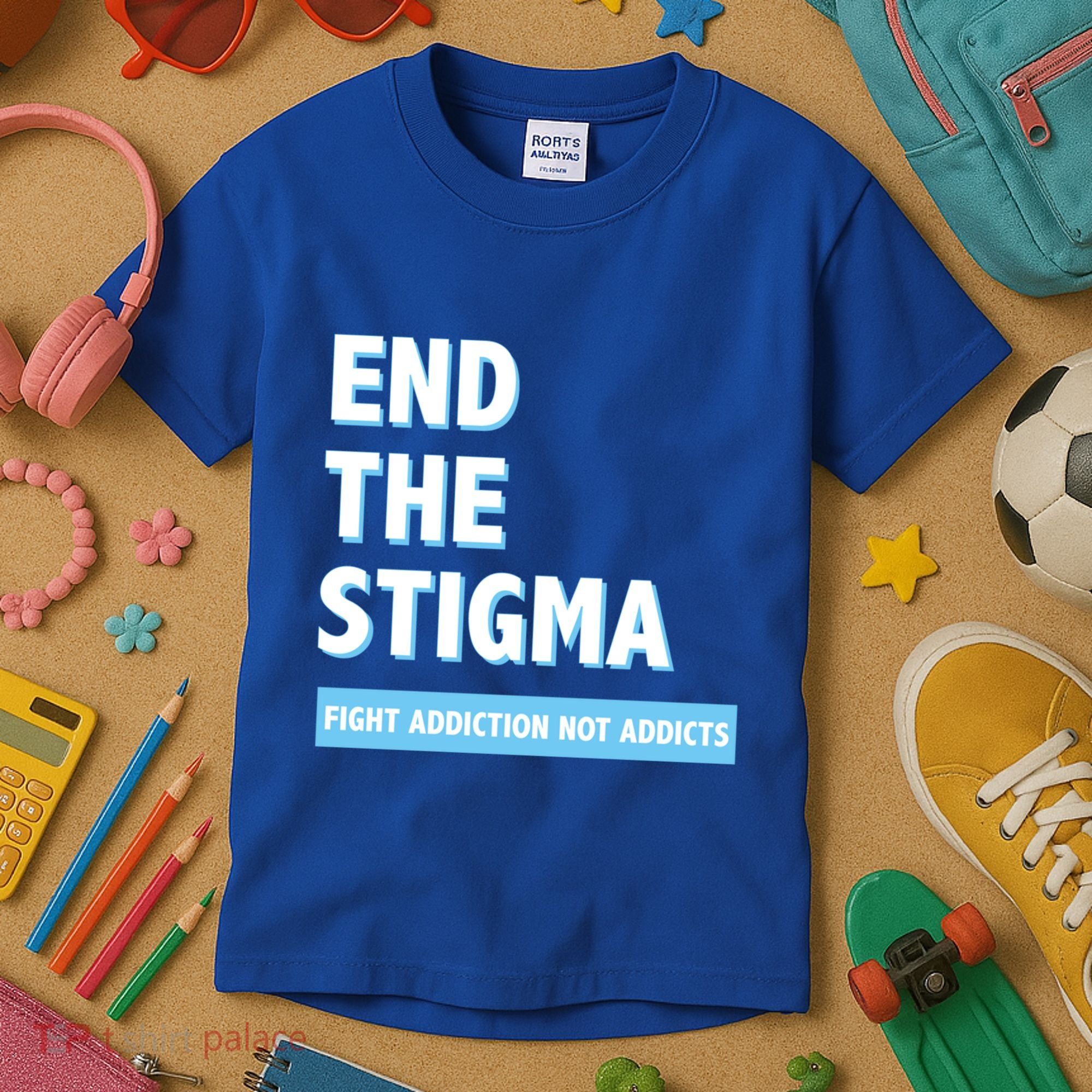 Fight Addiction Not Addicts End The Stigma Awareness Gift Kids T-Shirt