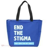 Fight Addiction Not Addicts End The Stigma Awareness Gift Tote Bag thumb 0
