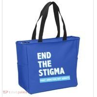 Fight Addiction Not Addicts End The Stigma Awareness Gift Tote Bag thumb 2