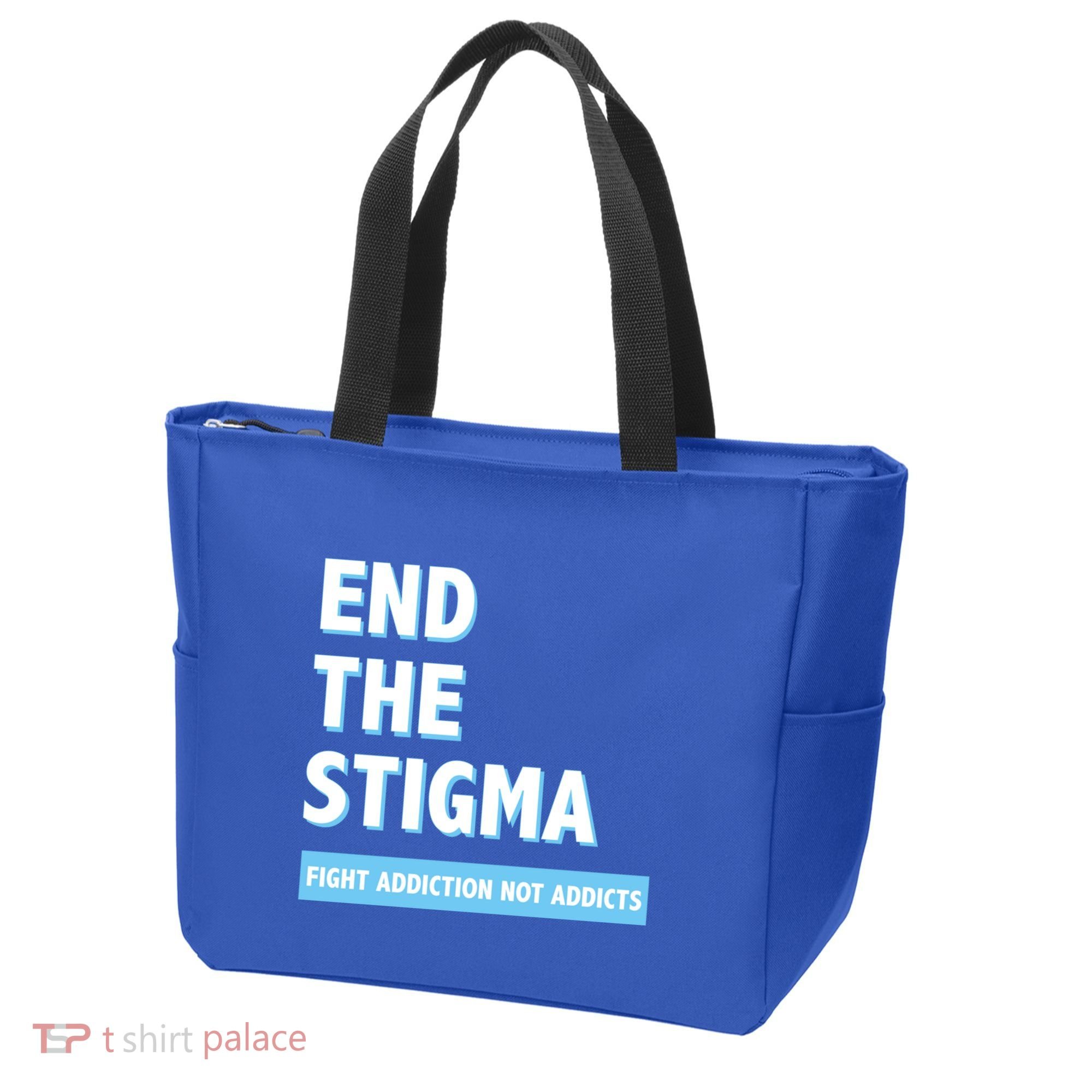 Fight Addiction Not Addicts End The Stigma Awareness Gift Tote Bag