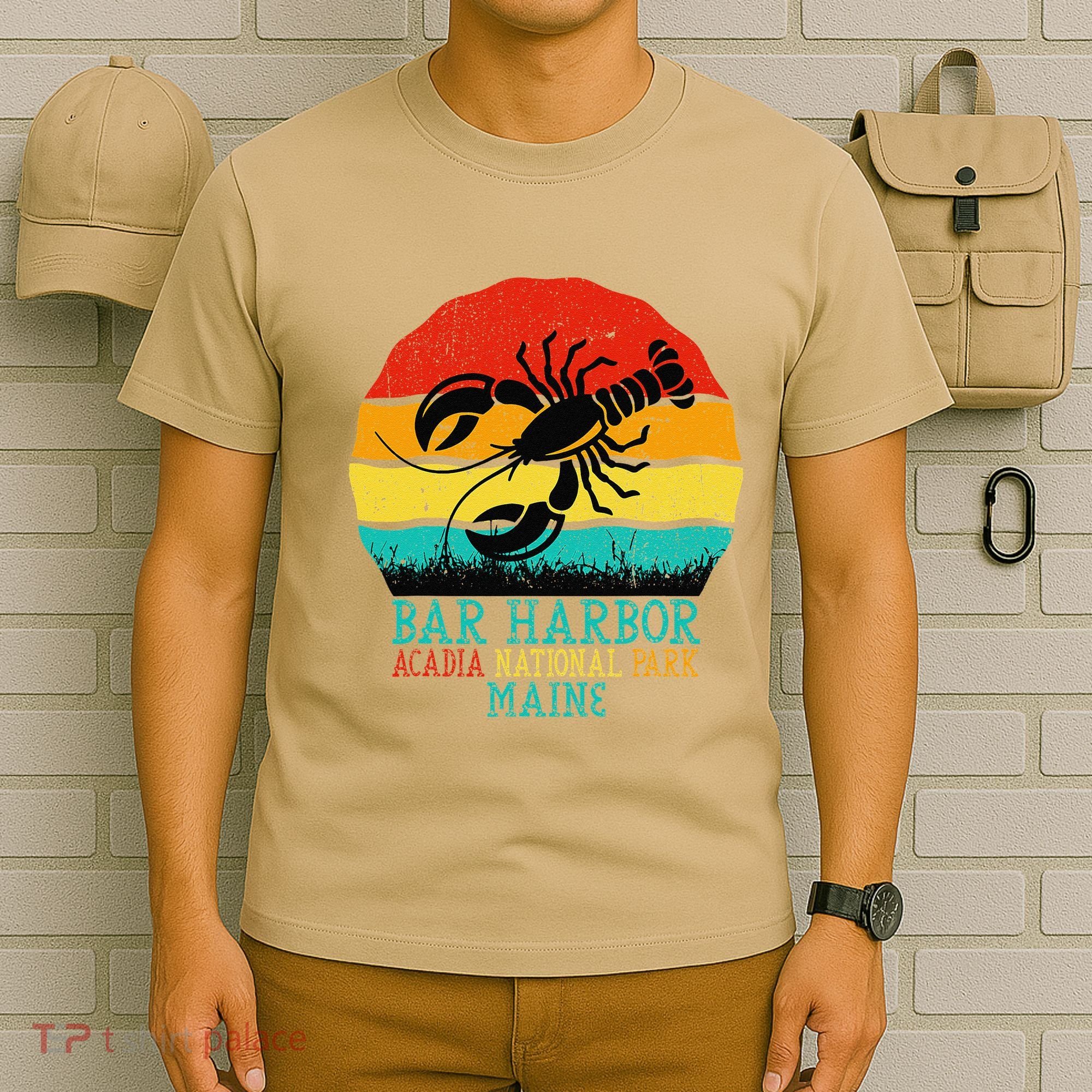Funny Acadia National Park Bar Harbor Maine Vintage Lobster T-Shirt