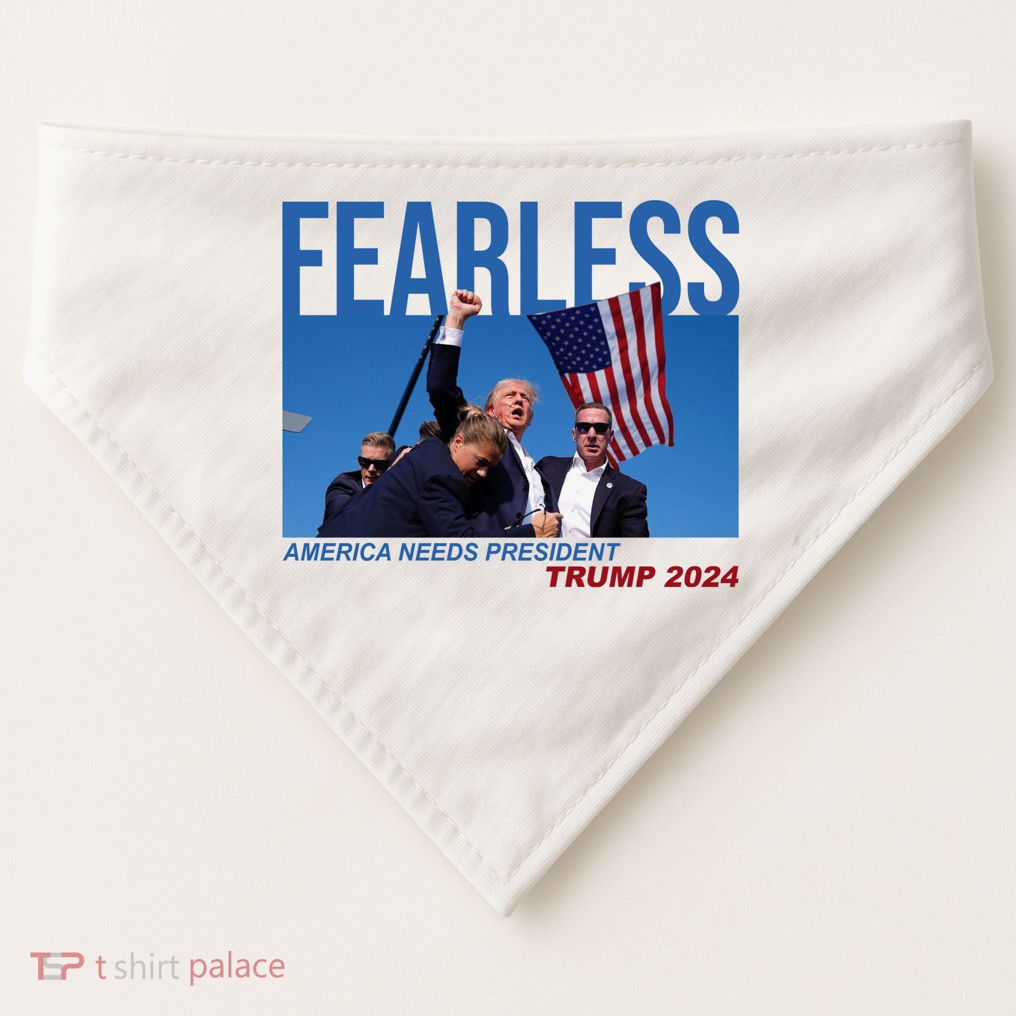 Fearless America Needs President Trump 2024 USA-Made Doggie Bandana