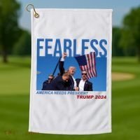 Fearless America Needs President Trump 2024 Golf Towel thumb 1