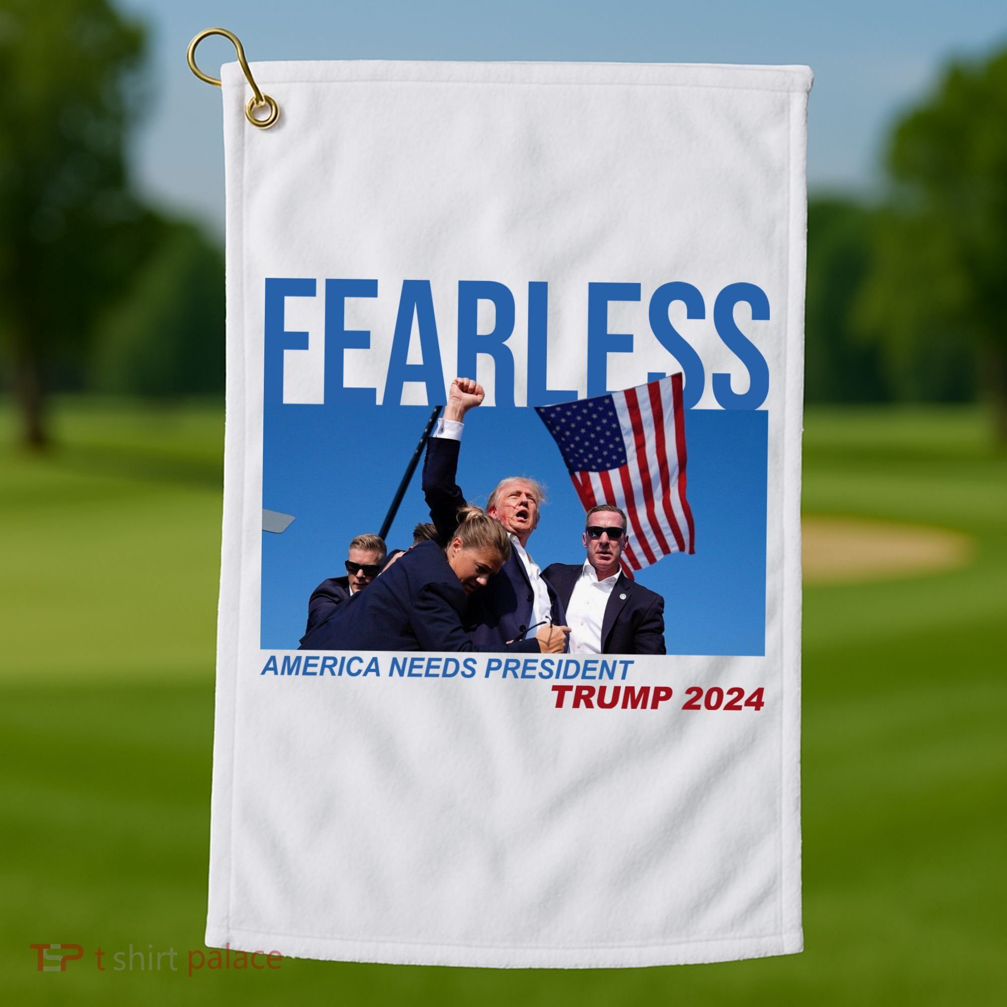 Fearless America Needs President Trump 2024 Golf Towel