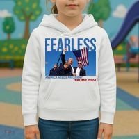 Fearless America Needs President Trump 2024 Kids Hoodie thumb 3