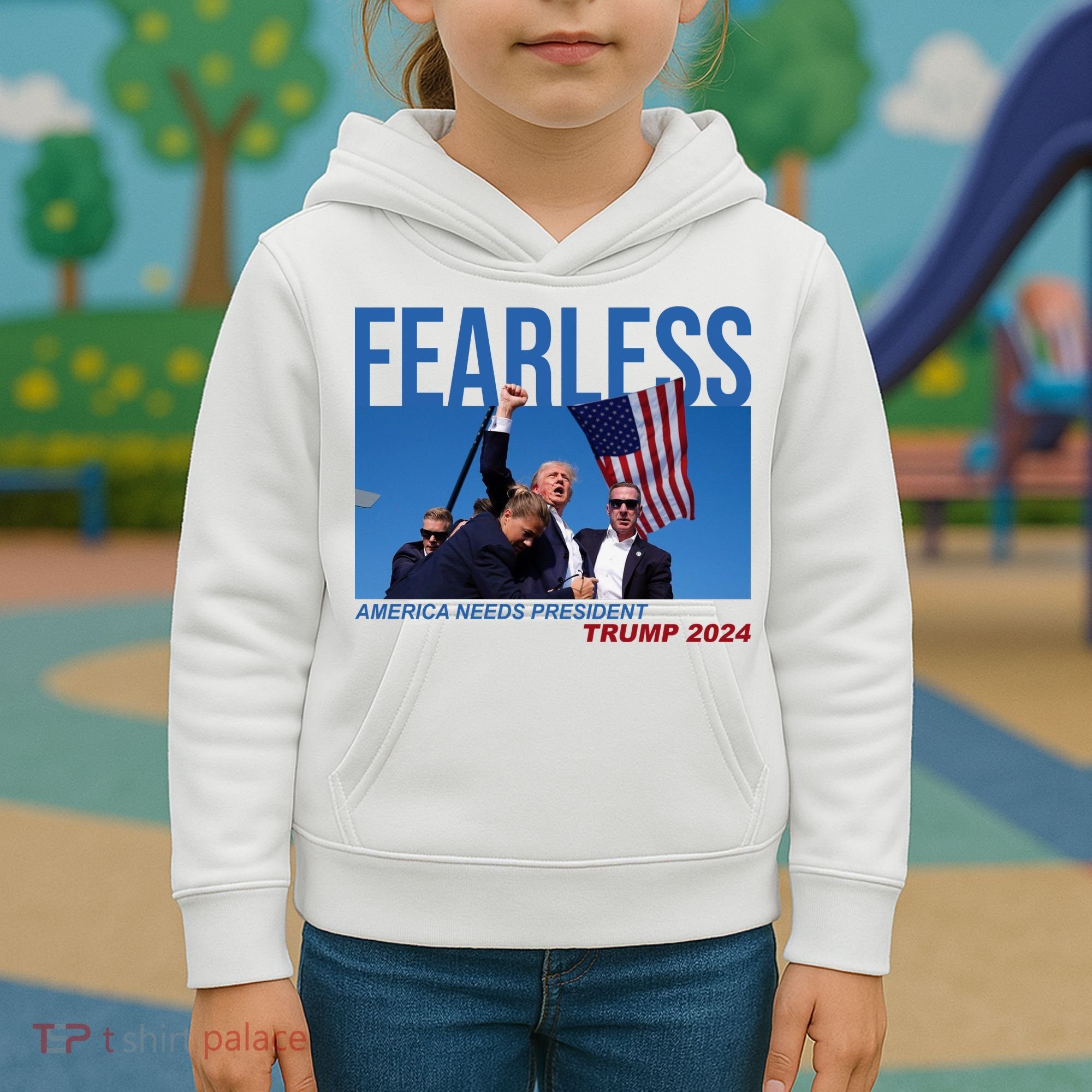 Fearless America Needs President Trump 2024 Kids Hoodie