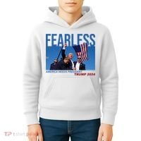 Fearless America Needs President Trump 2024 Kids Hoodie thumb 4