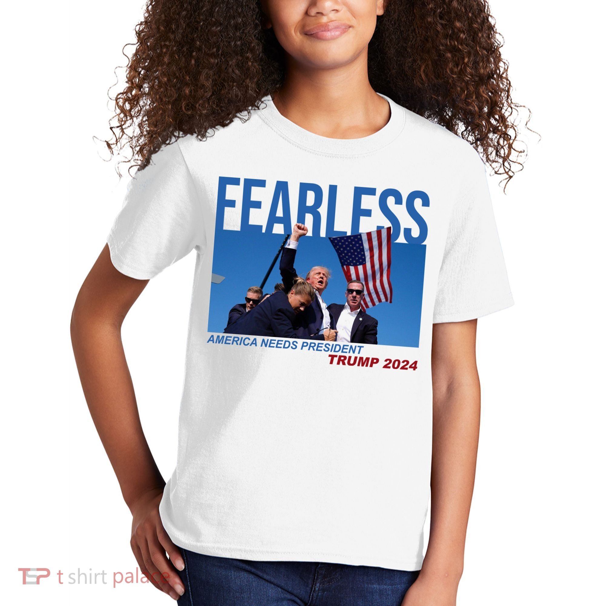 Fearless America Needs President Trump 2024 Kids T-Shirt