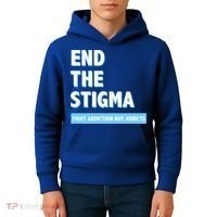 Fight Addiction Not Addicts End The Stigma Awareness Gift Kids Hoodie thumb 4