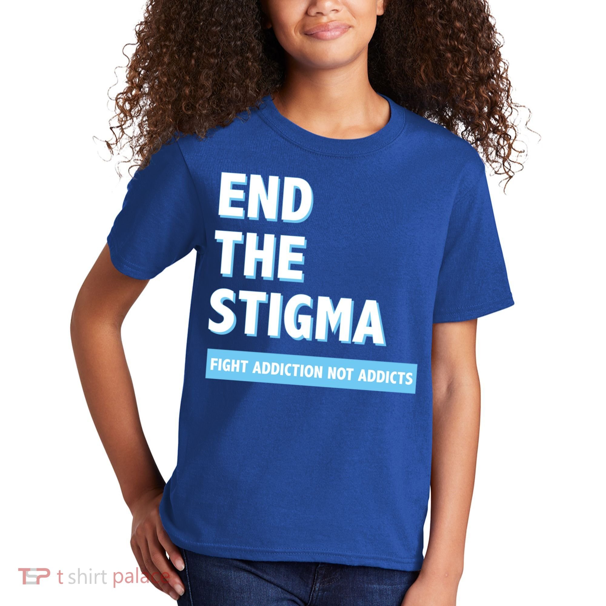 Fight Addiction Not Addicts End The Stigma Awareness Gift Kids T-Shirt