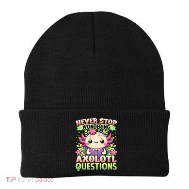 Funny Axolotl Never Stop Wondering Axolotl Questions  Beanie