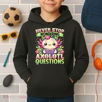 Funny Axolotl Never Stop Wondering Axolotl Questions  Kids Hoodie thumb 2