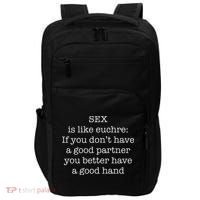 Funny Adult Novelty Euchre Impact Tech Backpack thumb 0