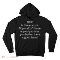 Funny Adult Novelty Euchre Tall Hoodie thumb 0