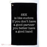 Funny Adult Novelty Euchre Golf Towel thumb 0