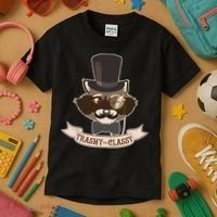 Fancy Trashy Classy Raccoon Kids T-Shirt thumb 3