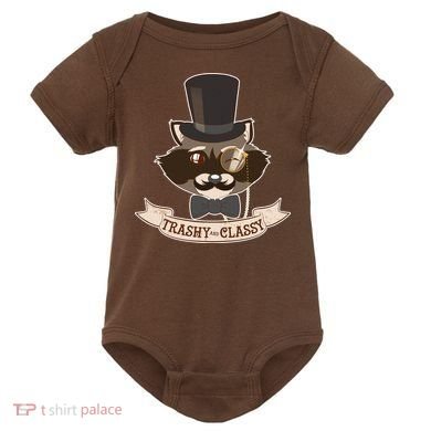 Fancy Trashy Classy Raccoon Baby Bodysuit