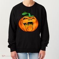 Fanged Fire Jack O' Lantern Pumpkin Halloween Women's Sweatshirt thumb 0