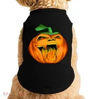 Fanged Fire Jack O' Lantern Pumpkin Halloween Doggie Tank thumb 0
