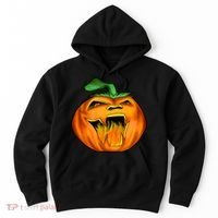 Fanged Fire Jack O' Lantern Pumpkin Halloween Hoodie thumb 0