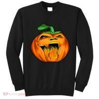 Fanged Fire Jack O' Lantern Pumpkin Halloween Sweatshirt thumb 0