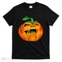 Fanged Fire Jack O' Lantern Pumpkin Halloween T-Shirt thumb 0