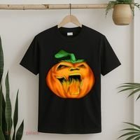 Fanged Fire Jack O' Lantern Pumpkin Halloween T-Shirt thumb 2