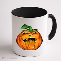 Fanged Fire Jack O' Lantern Pumpkin Halloween Coffee Mug thumb 1