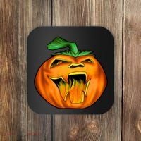 Fanged Fire Jack O' Lantern Pumpkin Halloween Coaster thumb 0