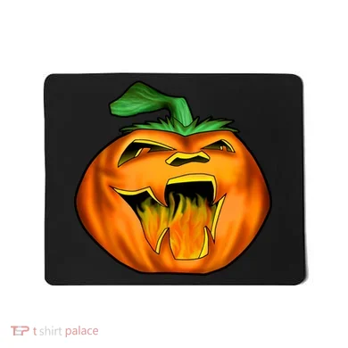Fanged Fire Jack O' Lantern Pumpkin Halloween Mousepad
