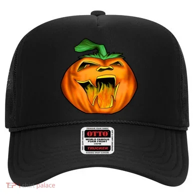 Fanged Fire Jack O' Lantern Pumpkin Halloween Hat