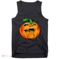 Fanged Fire Jack O' Lantern Pumpkin Halloween Tank Top thumb 0