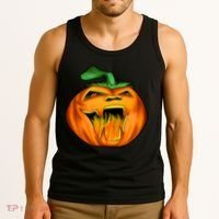 Fanged Fire Jack O' Lantern Pumpkin Halloween Tank Top thumb 3