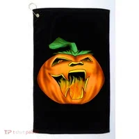 Fanged Fire Jack O' Lantern Pumpkin Halloween Golf Towel thumb 0