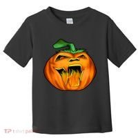 Fanged Fire Jack O' Lantern Pumpkin Halloween Toddler T-Shirt thumb 0