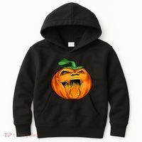Fanged Fire Jack O' Lantern Pumpkin Halloween Kids Hoodie thumb 0