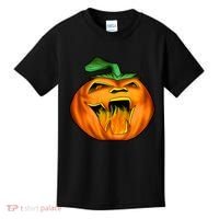Fanged Fire Jack O' Lantern Pumpkin Halloween Kids T-Shirt thumb 0