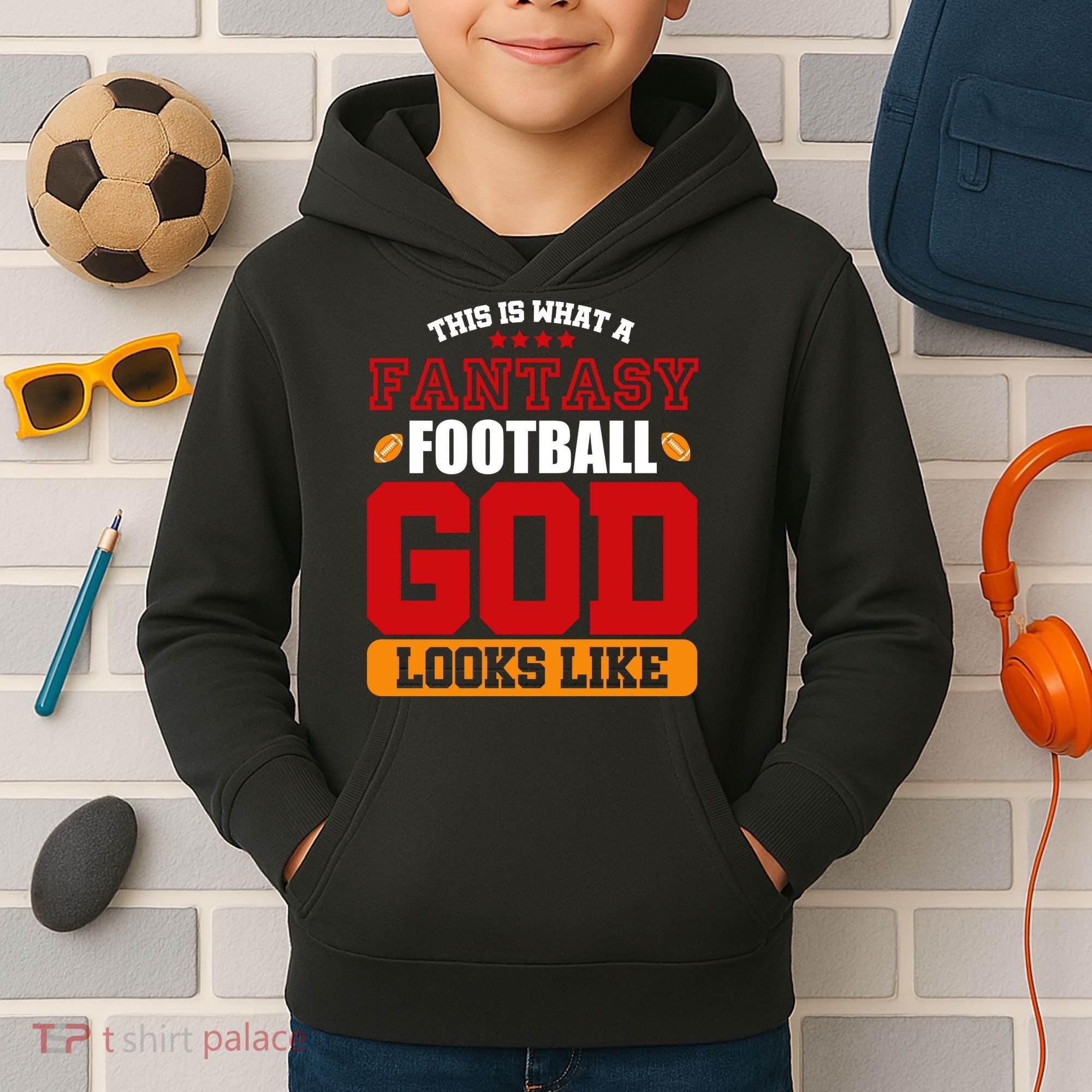 Fantasy Football God Kids Hoodie