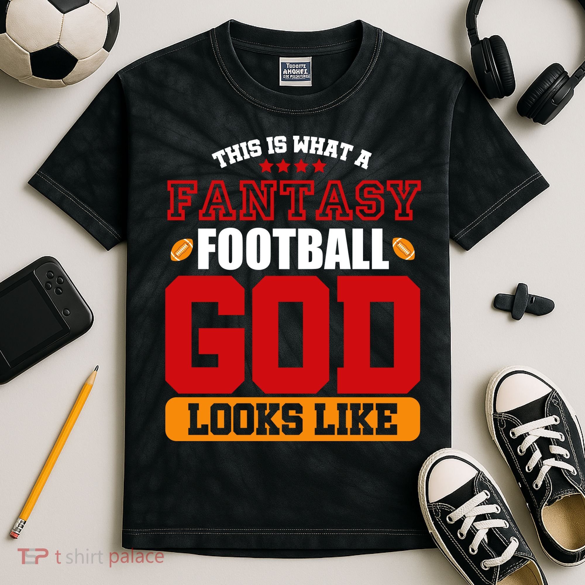 Fantasy Football God Kids Tie-Dye T-Shirt