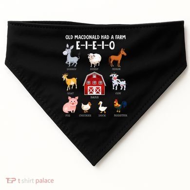 Farm Animals Old MacDonald Had A Farm EIEIO USA-Made Doggie Bandana