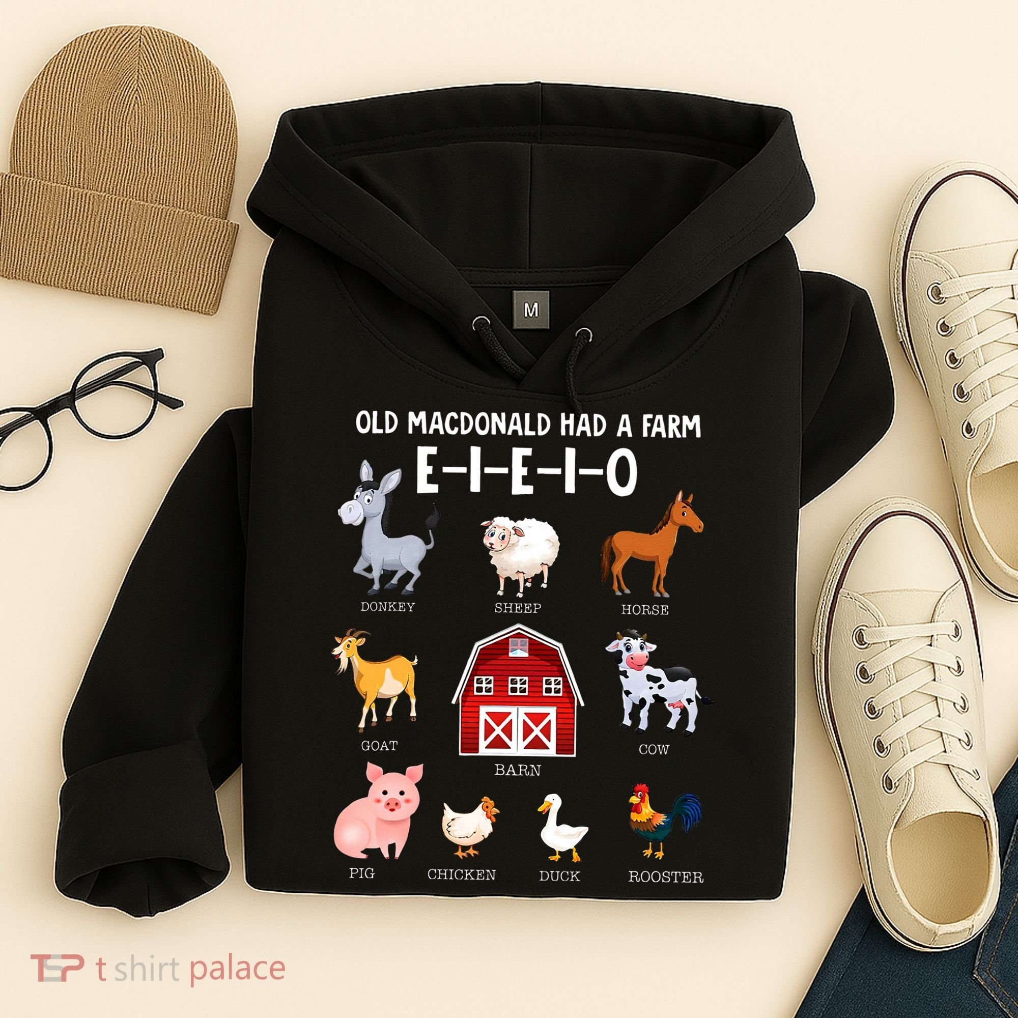 Farm Animals Old MacDonald Had A Farm EIEIO Hoodie