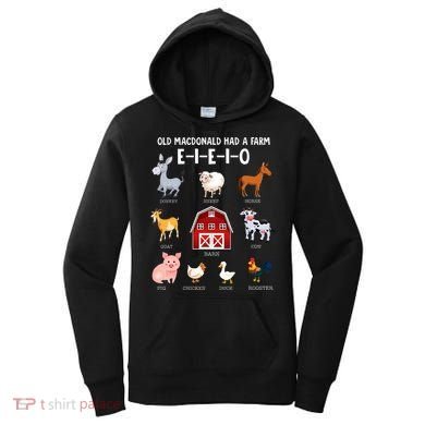 Farm Animals Old MacDonald Had A Farm EIEIO Women's Hoodie