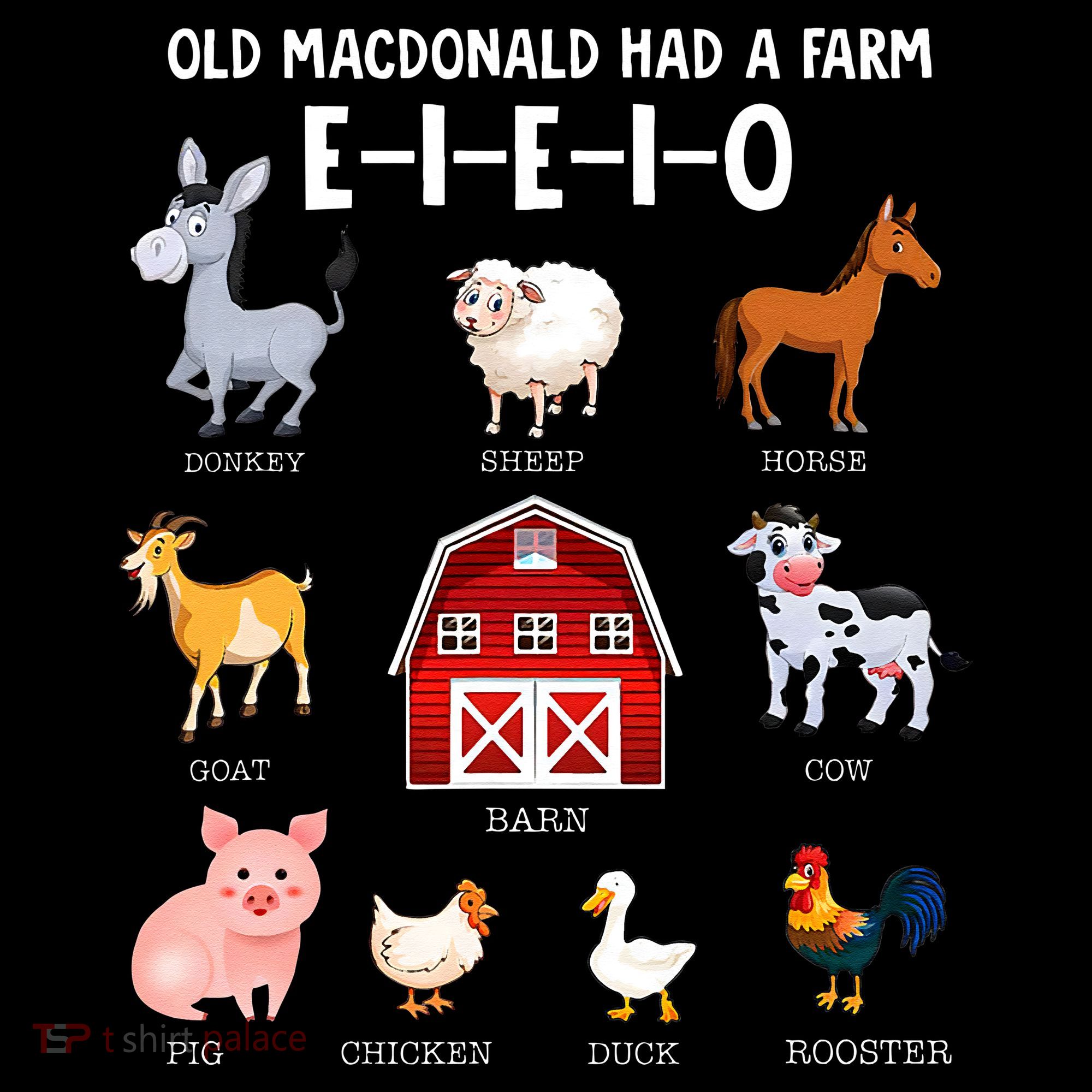 Farm Animals Old MacDonald Had A Farm EIEIO Women's Hoodie