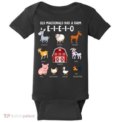 Farm Animals Old MacDonald Had A Farm EIEIO Baby Bodysuit